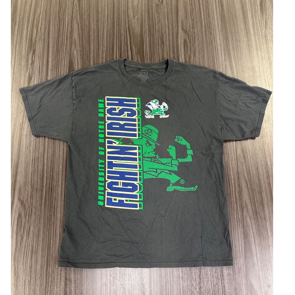 ProEdge Notre Dame Fighting Irish T-Shirt Mens Large Gray Graphic NCAA Tee